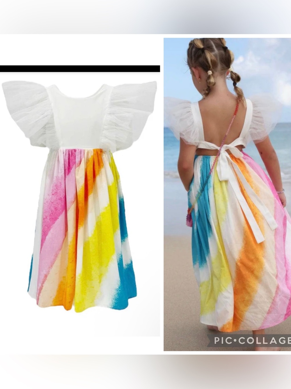 NEW.Lola + The Boys RAINBOW RUFFLE DREAM DRESS